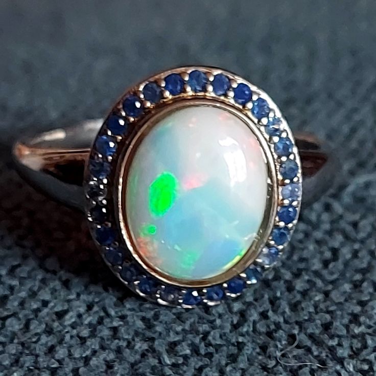 Opal Saphires 925 Sterling Silver Fine Jewelry Sapphire Ring Stamped 925, Formal Sapphire Ring With Gemstone Accents In Sterling Silver, Sapphire Fine Jewelry Stamped 925, Silver Opal Ring With Gemstone Accents Oval, Sapphire Gemstones With Sterling Silver, Sterling Silver Opal Ring With Accent Stones, Silver Opal Ring Fine Jewelry, Sapphire Jewelry With Gemstone Accents In Sterling Silver, White Gold Sapphire Jewelry With Gemstone Accents