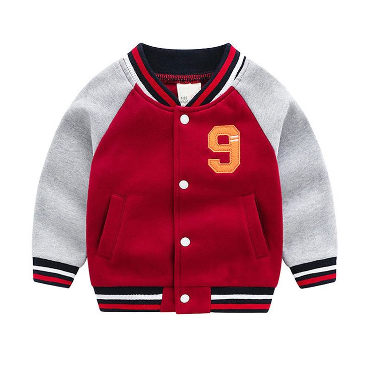 Adorable letterman sports jacket for toddlers boys & girls. Long sleeve jacket with banded cuffs to keep sleeves from riding up. Button up closure for extra warmth protection. Simple stripe design on sleeve and seam resembles baseball and football uniform. Made from softest cotton against delicate skin. Clothing is machine wash safe. More sizes and colors are available for this baby clothing set. See more letterman sports jacket from our category of "Outerwear" for babies. Children Outerwear, Girls Baseball, Clothes Autumn, Fleece Jackets, Boy Outerwear, Baseball Varsity Jacket, Face Print, Autumn Clothes, Letterman Jacket