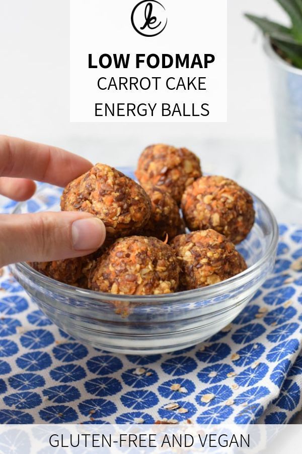 Carrot Cake Energy Balls, Low Fodmap Recipes Dinner, Fodmap Meal Plan, Fodmap Breakfast, Fodmap Friendly Recipes, Low Fodmap Snacks, Fodmap Snacks, Cake Carrot, Energy Balls Healthy