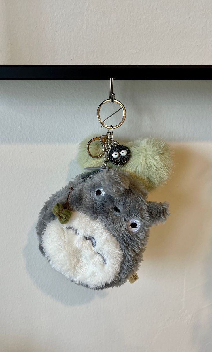 My Neighbor Totoro with a little soot sprite charm buddy and faux fur heart I Totoro zipper plushie coin purse bag charm keychain Totoro coin purse size: approx 7 x 5 in  Faux fur heart: approx 4 x 3.5 in Totoro Coin Purse, Studio Ghibli Keychain, Ghibli Keychain, Totoro Bag, Totoro Soot Sprites, Totoro Plush, Soot Sprite, Travel Art Journal, Japan Gifts