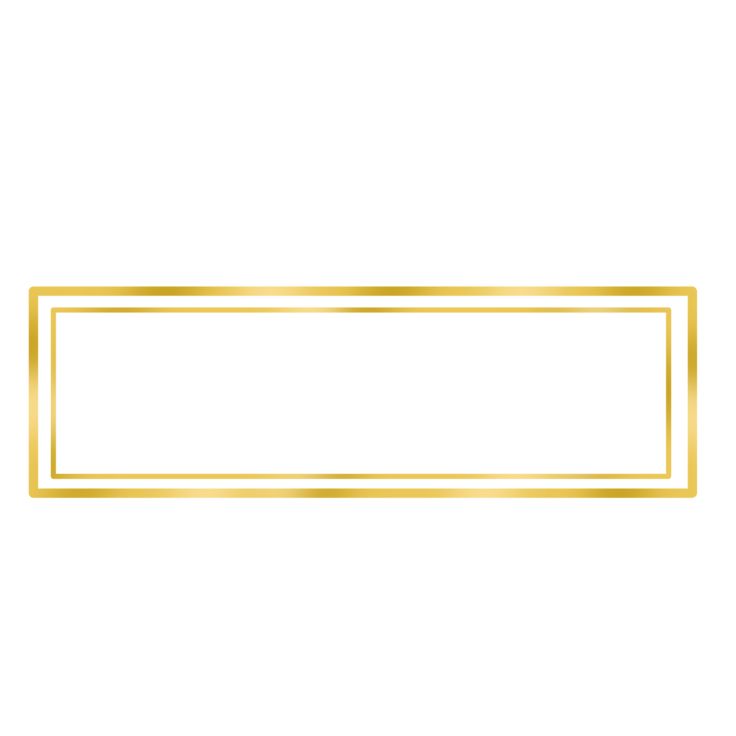 a gold rectangular frame on a white background