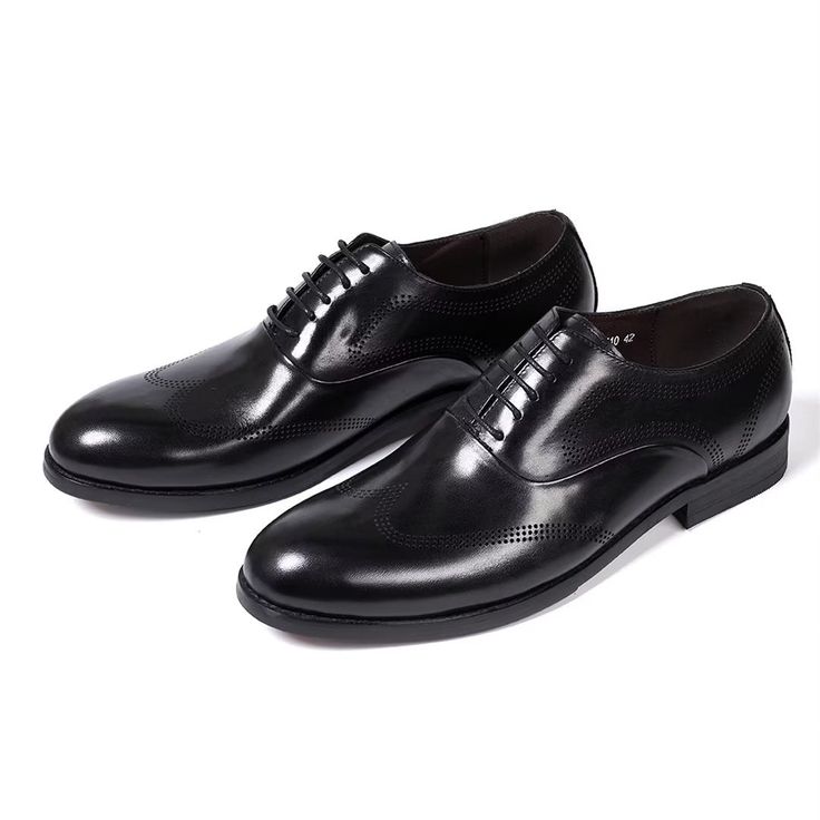 #Color_Black Fitted Black Leather Shoes For Semi-formal Occasions, Black Wingtip Oxfords For Semi-formal Occasions, Classic Wingtip Loafers For Party, Classic Brogue Dress Shoes For Formal Occasions, Black Brogue Oxfords For Semi-formal Occasions, Classic Formal Dress Shoes With Brogue Detailing, Classic Pointed Toe Business Dress Shoes, Classic Pointed Toe Dress Shoes For Business, Classic Party Loafers With Leather Sole