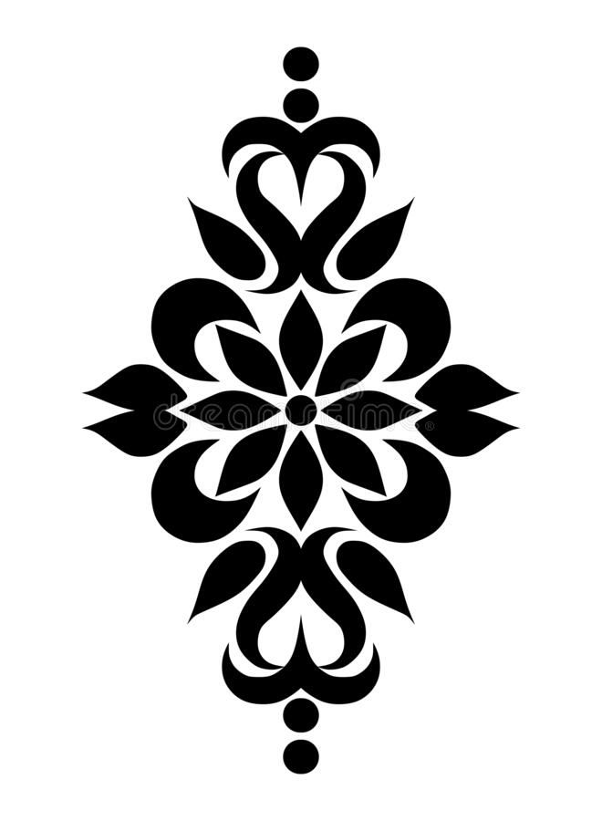 an abstract black and white flower design