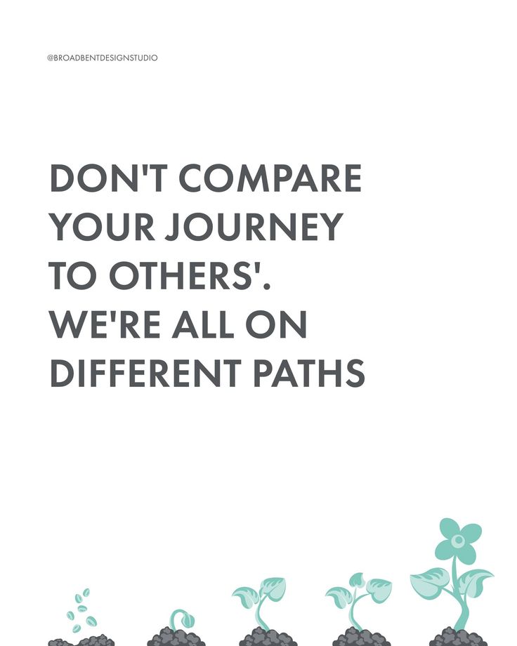 an advertisement with the words don't compare your journey to others we're all on different paths