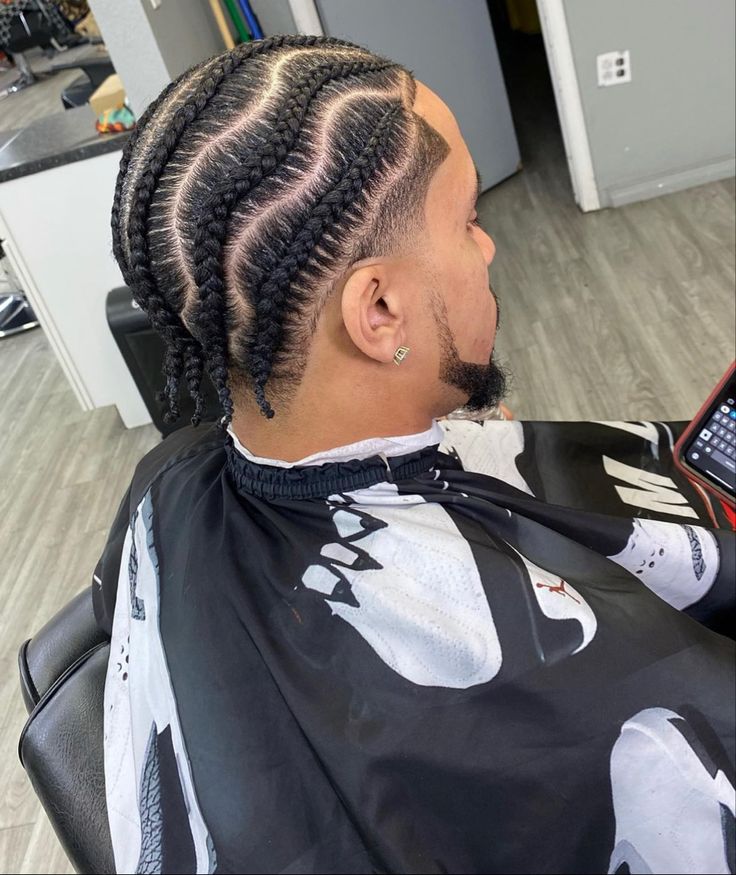 Corn Rolls For Men, Cornrows With Low Taper, Wavy Braids Men, Low Taper Fade With Braids, Low Taper Cornrows Men, Cornrows Low Taper, Cornwors Braids Men, Men Cornrows Short Hair, Braid Styles For Men With Taper