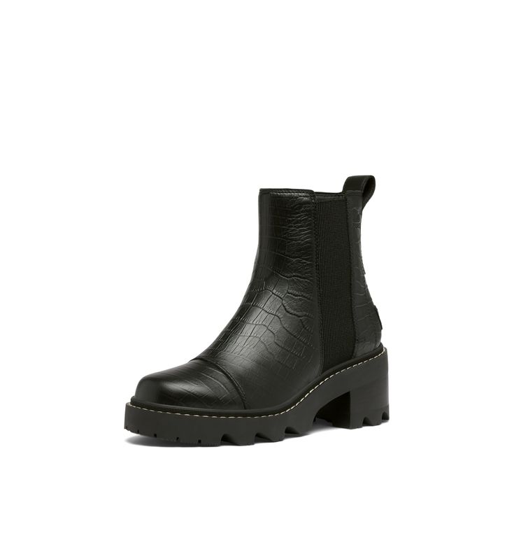 PRICES MAY VARY. Stylish & Secure Women's Chelsea Boot: This women's heeled Chelsea boot is perfect for styling a winter outfit so you can be warm, comfortable, and cute when you leave the house; the tread on the bottom keeps your feet stable when you walk on slushy sideways Fashionable & Stylish Winter Boots: These SOREL Chelsea boots have leather uppers for durability and style; the leather boots for women have a canvas and synthetic lining Joan Now Chelsea Boot: This SOREL boot for women has Black Goodyear Welted Chelsea Boots For Winter, Modern Black Chelsea Boots With Round Toe, Black Chelsea Boots With Medium Width And Round Toe, Sorel Chelsea Boot, Black Lug Sole Chelsea Boots, Stylish Winter Boots, Black Chelsea Boots With Reinforced Heel, Medium Width, Heeled Chelsea Boots, Sorel Boots