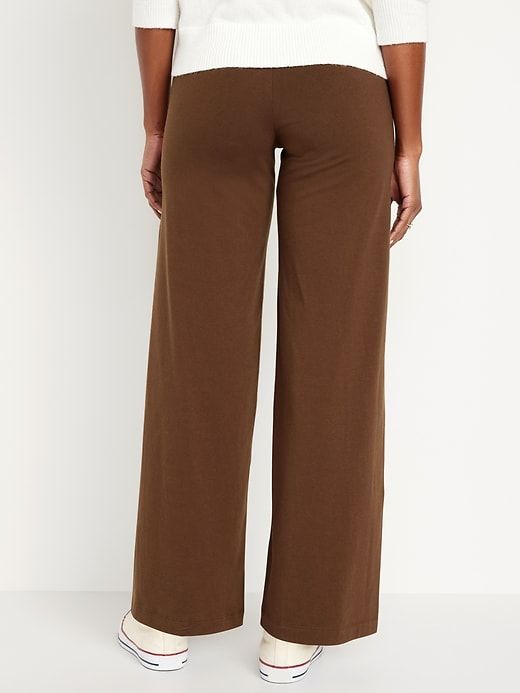 Comfort Stretch Solid Color Pull-on Pants, Comfort Stretch Versatile Wide-leg Pants, Comfort Stretch Wide-leg Pants With Elastic Waistband, Versatile Stretch Wide Leg Pants With Pull-on Style, Relaxed Fit Wide Leg Leggings For Loungewear, Relaxed Fit Full Length Bottoms With Wide Waistband, Comfortable Straight Leg Yoga Pants With Elastic Waistband, Wide Leg Relaxed Fit Leggings For Loungewear, Stretch Solid Pants With Pull-on Style