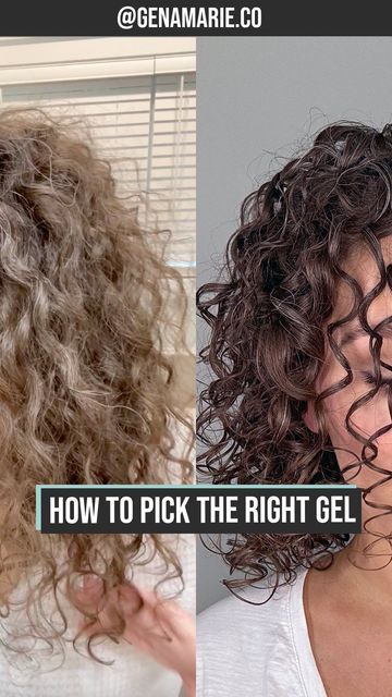 Gena Marie | Curly Creator on Instagram: "Comment the word “GEL” and I will DM you the link to the chart & the product suggestions (if you didn’t already receive it from my previous gel post). 👉 How do you pick the right gel for your curls? 1️⃣ Determine your hair’s porosity. The more damaged or high porosity your hair is, you will likely need stronger hold and may even need humidity blocking ingredients like “polyquaternium.” For low porosity hair and healthy hair types, you can get away with Gels For Low Porosity Hair, Low Porosity Hair Gel, High Porosity Curly Hair Products, Low Porosity Curly Hair Products, Thinning Curly Hair, High Porosity Curly Hair, Curly Permed Hair, Curly Hair Gel, Natural Curly Hair Products