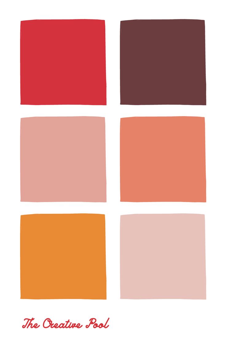 the orange, red and brown squares are arranged in different colors to create an interesting color scheme