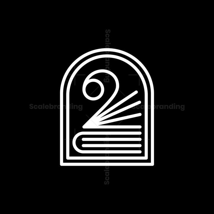 a black and white logo with the number two in it's center, on a dark background