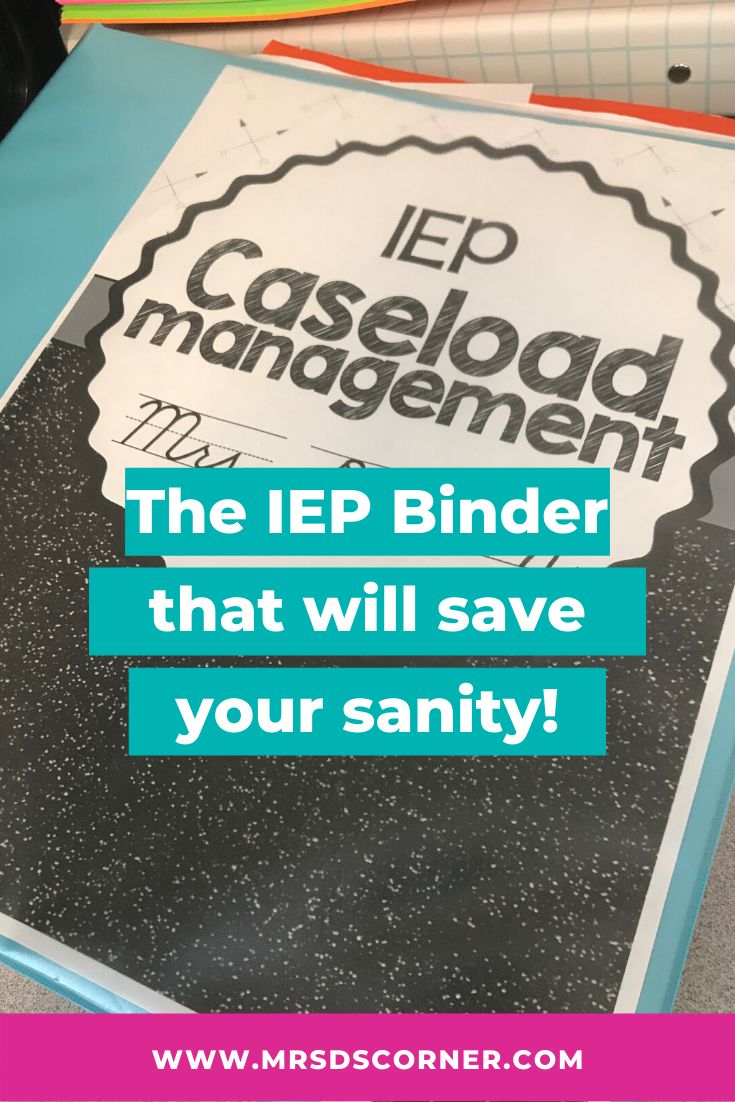 the iep binder that will save your sanitiy is on top of a desk