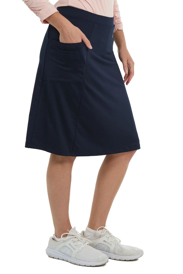 Fit Skort Snoga Navy Blazer by Snoga Athletics Cotton Skirt With Built-in Shorts, Versatile Skirt With Stretch And Pockets, Relaxed Swim Skirt With Pockets For Summer, Casual Skort With Relaxed Fit And Built-in Shorts, Relaxed Cotton Skirt With Built-in Shorts, Casual Lined Swim Skirt With Short Inseam, Stretch Knee-length Mini Skirt With Pockets, Knee-length Stretch Mini Skirt With Pockets, Solid Mini Skirt With Pockets