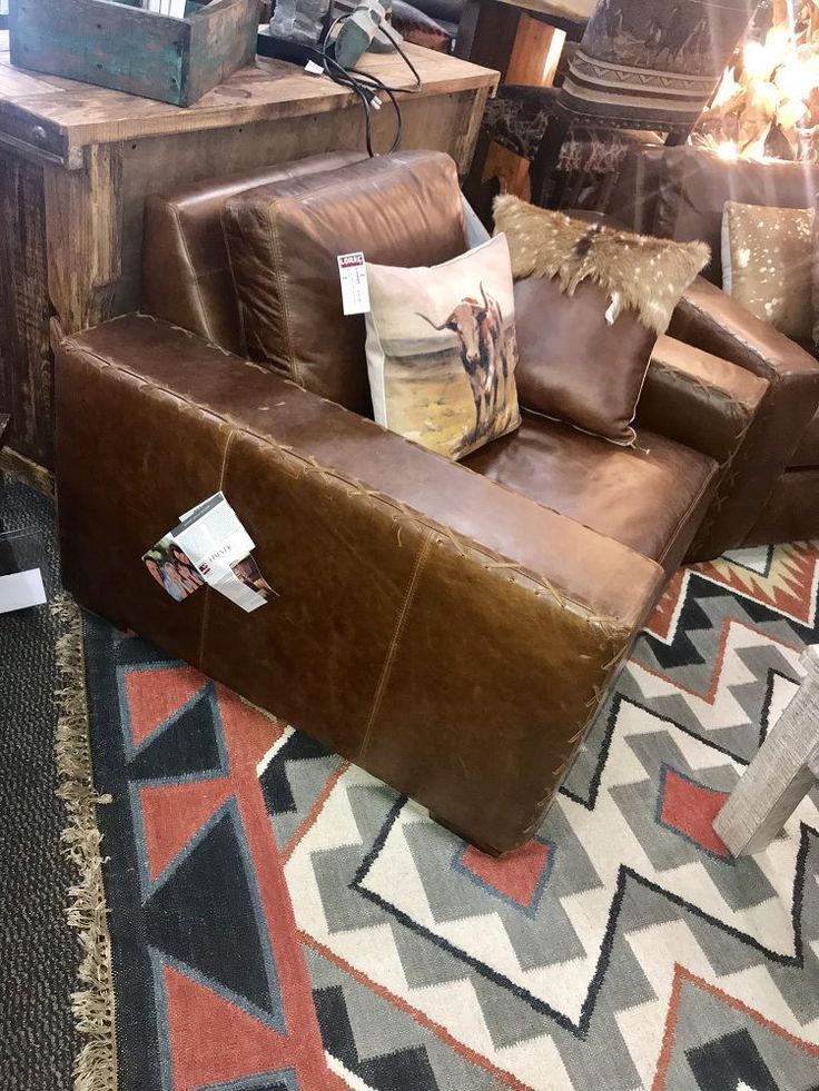 Breckenridge Chair With Saloon Whiskey Pendleton Pillow, Lodge Furniture, Ranch Furniture, Cowhide Furniture, Barnwood Furniture, Western Furniture, Furniture Repair, Country Furniture, Furniture Collections