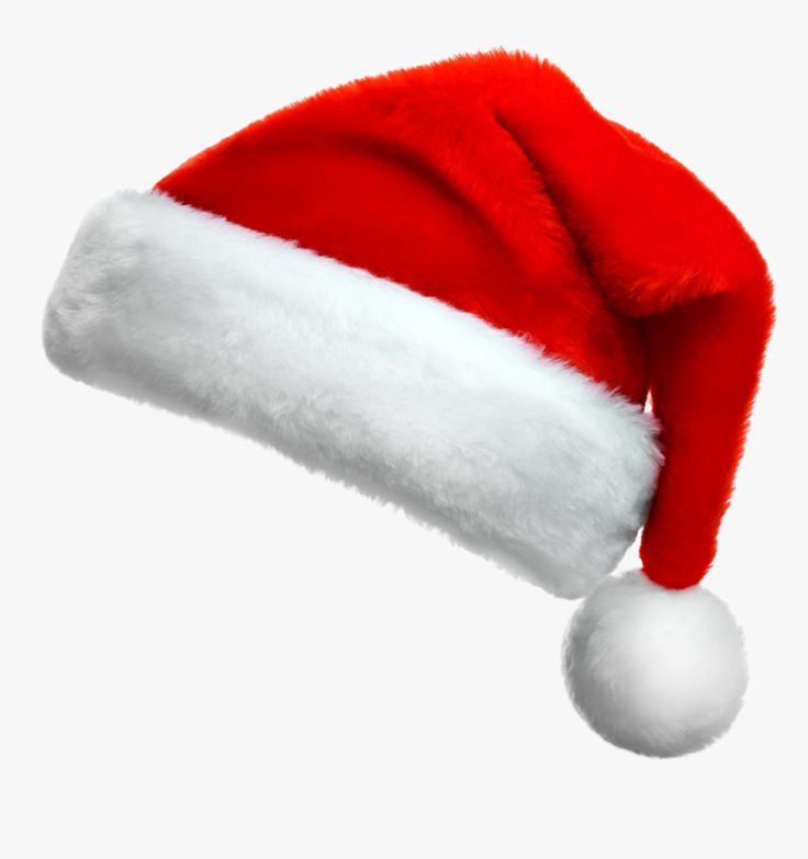 a red and white santa claus hat on a white background