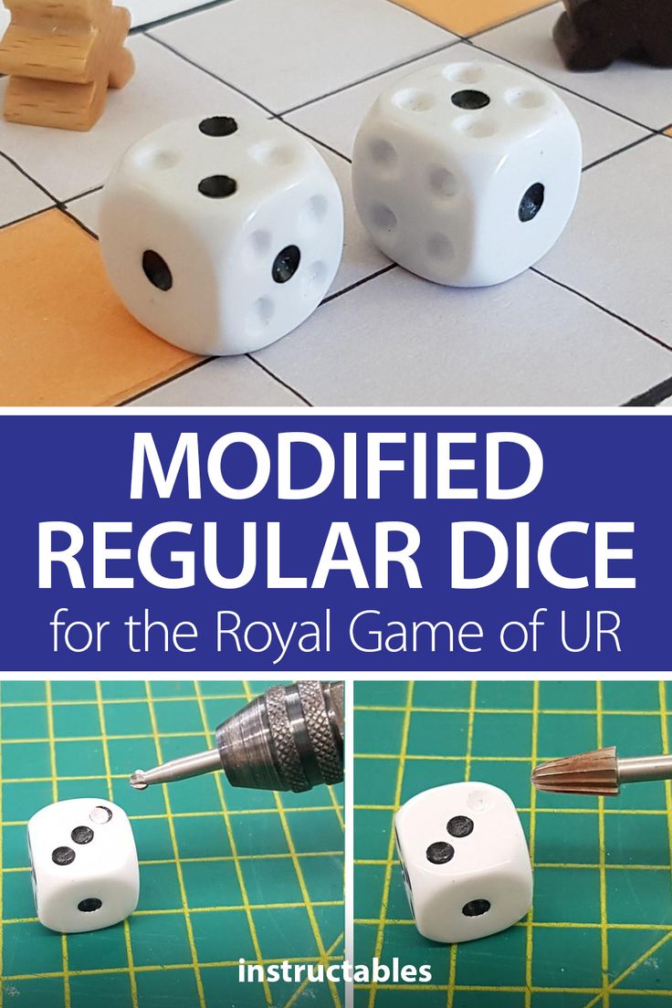 the cover of modified regular dice for the royal game of ur