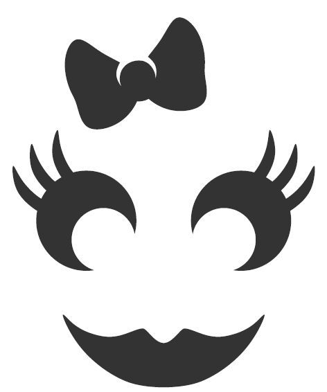 a black and white silhouette of a smiling face with a bow tie