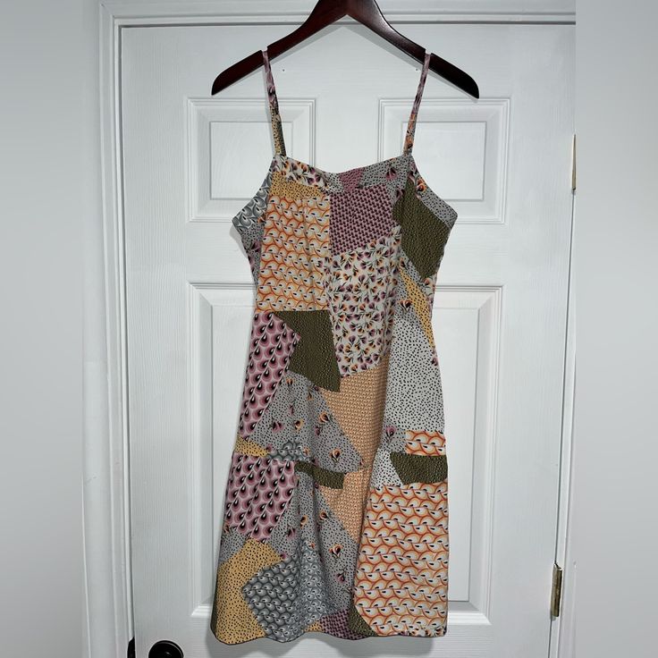 Size L Nwt Smoke Free / Dog Friendly Home Patterned Midi Sundress For Spring, Spring Patchwork Dresses With Spaghetti Straps, Pink Patchwork Midi Dress, Patterned Spaghetti Strap Dress For Spring, Patterned Spring Dresses With Spaghetti Straps, Patchwork Midi Dress For Day Out, Pink Patchwork Midi Dress For Spring, Spring Pink Patchwork Midi Dress, Pink Patchwork Dress For Vacation