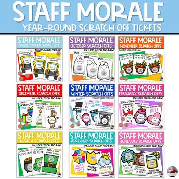 a poster with different types of items on it and the words staff morrale