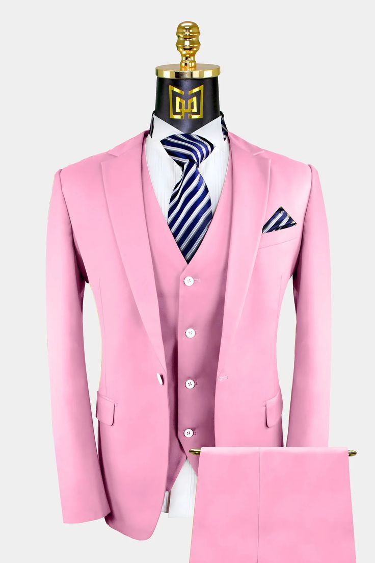 Light Pink Suit - 3 Piece | Gentleman's Guru Light Pink Wedding Suit, Pink Wedding Suit, Light Pink Suit, Pink Suit Men, Suit For Men Wedding, Suit Prom, Terno Slim, Suit For Wedding, Prom Tuxedo