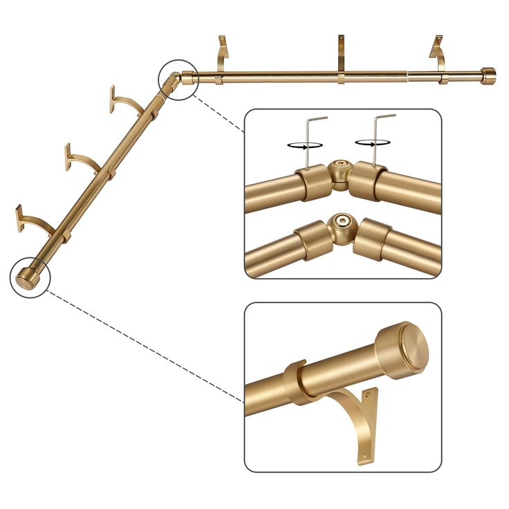 an image of a gold metal curtain rod