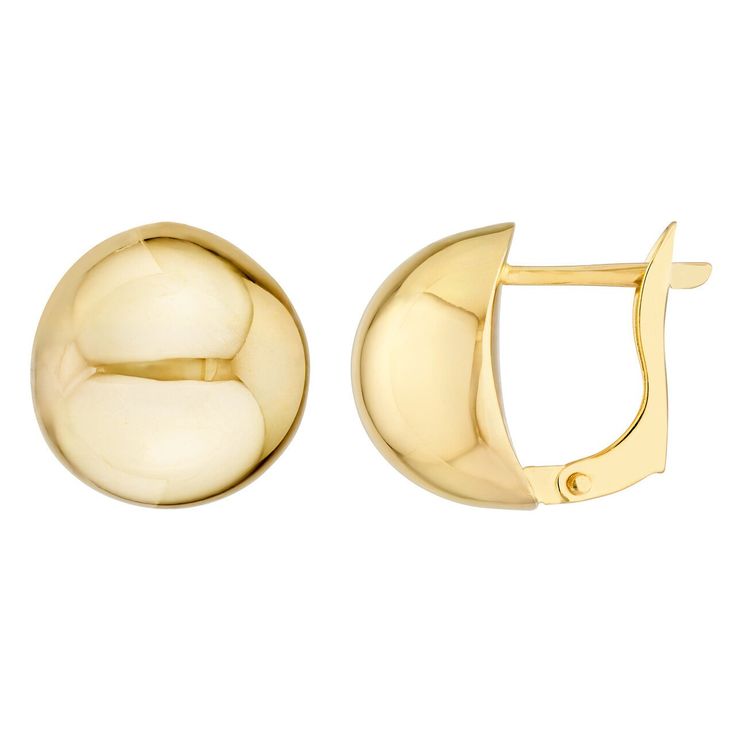 Real 14K Yellow Gold Round Polished Button Omega Earrings for Women | Post & Omega Back Closure | 3.40g | Gift, Wedding, Birthday, Anniversary, Wife, Girlfriend Elevate your elegance with our 14K Yellow Gold Round Polished Button Omega Earrings. These stunning earrings, designed for modern women, feature a sleek, polished button design that exudes sophistication and timeless beauty. Crafted from high-quality 14K yellow gold, each earring weighs approximately 3.40 grams, ensuring a comfortable yet luxurious wear. The secure post and omega back closure provide both convenience and confidence, making these earrings perfect for any occasion. Whether you're dressing up for a special event or adding a touch of class to your everyday look, these earrings are a must-have accessory in your jewelry Classic Round Clip-on Huggie Earrings, Classic 14k Yellow Gold Cluster Earrings, Polished Finish Huggie Earrings For Wedding, Classic Gold Cluster Earrings For Formal Occasions, Classic Clip-on Huggie Earrings As Gift, Oval Earrings With Shiny Finish For Formal Events, Formal Round Clip-on Earrings With Polished Finish, Oval Earrings With Shiny Finish For Formal Occasions, Formal Clip-on Huggie Earrings