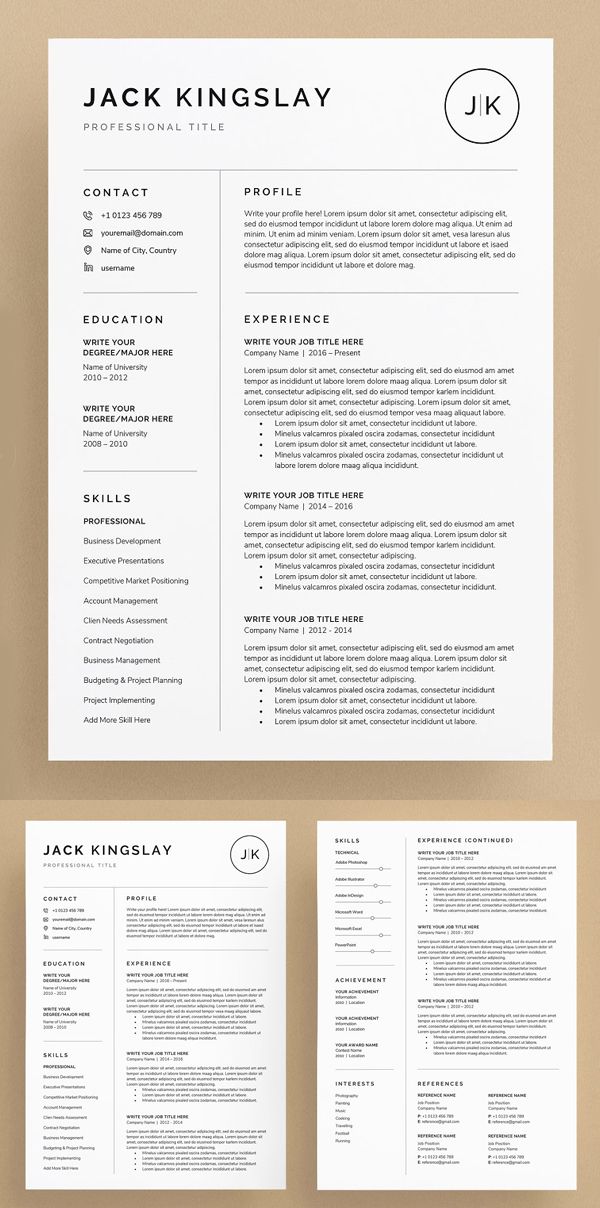 the professional resume and cover letter are on display in this set of two separate pages