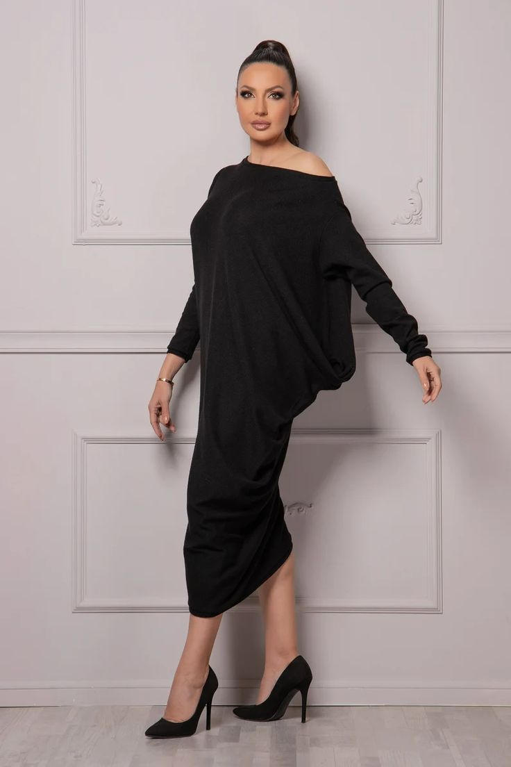 Oversized Tube Dress Loose Fit Dress off Shoulder Dress - Etsy Party Batwing Sleeve Fall Dresses, Fall Party Dress With Batwing Sleeves, Oversized Dresses With Asymmetrical Hem For Fall, Oversized Long Dresses For Party, Oversized Long Dress For Party, Oversized Long Party Dresses, Long Oversized Dresses For Parties, Oversized Asymmetrical Midi Dress, Oversized Asymmetrical Dress For Fall