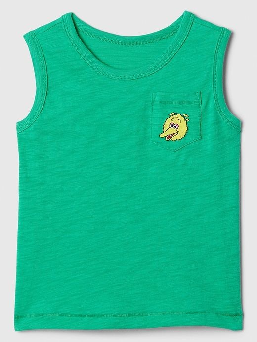 babyGap | Sesame Street Pocket Tank Top Baby Boy Tops, Bird Graphic, Character Graphic, Disney Character, Big Bird, Knit Tank, Baby Gap, Sesame Street, Knit Jersey