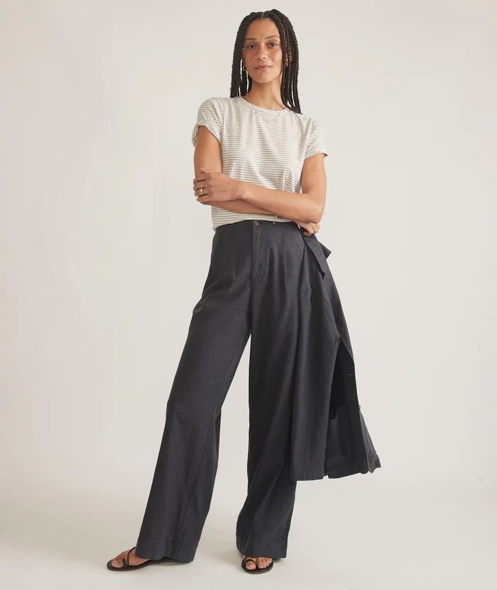 Flora High Waisted Trouser – Marine Layer Relaxed Trousers, Marine Layer, Girl Falling, High Waisted Trousers, Pull On Pants, Fall Looks, Mens Bottom, Grey Sweater, Cropped Pants