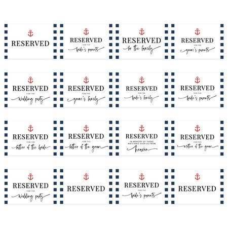 printable labels for wedding favors with anchor and checkered pattern in red, white and blue