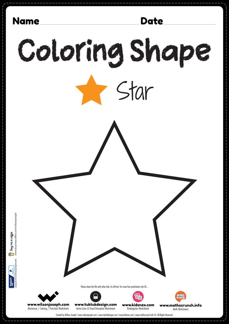 a star with the word coloring shape on it