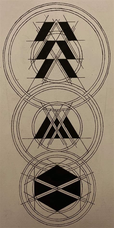 an abstract drawing with lines and shapes in the center, on top of each other