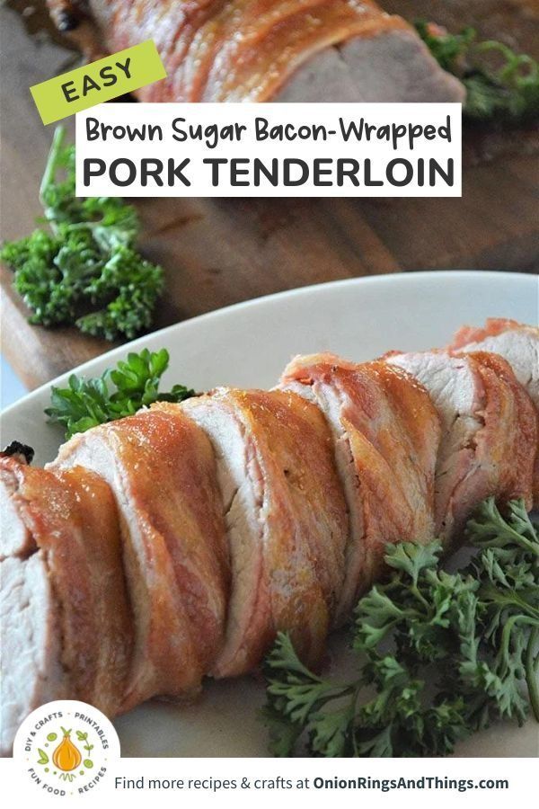 sliced Brown Sugar Bacon-Wrapped Pork Tenderloin Pork Belly Tacos, Bacon Wrapped Pork Tenderloin, Bacon Wrapped Pork, Sweet Glaze, Tenderloin Recipes, Pork Tenderloin Recipes, Man Food, Easy Family Dinners, Beef Recipes For Dinner