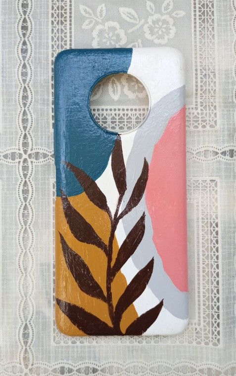 a cell phone case with an abstract painting on it