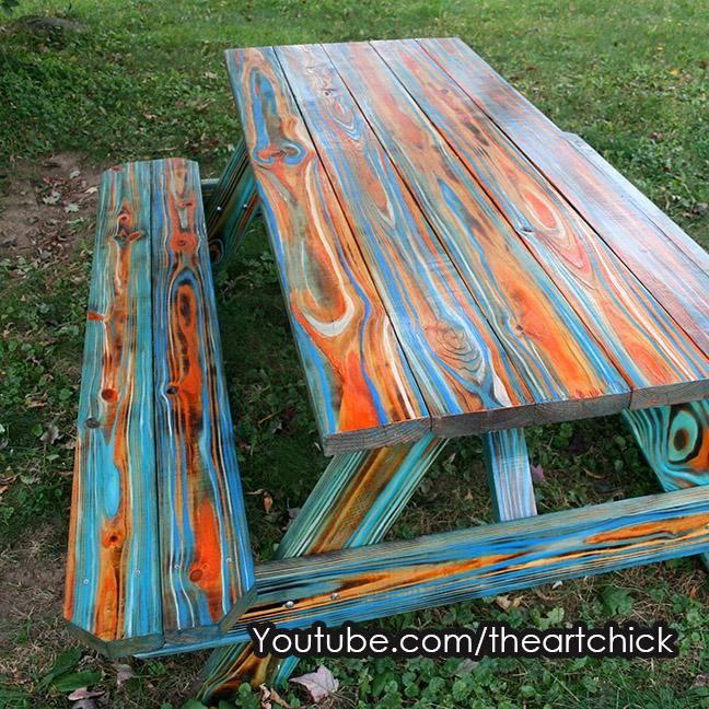 two wooden benches sitting next to each other in the grass