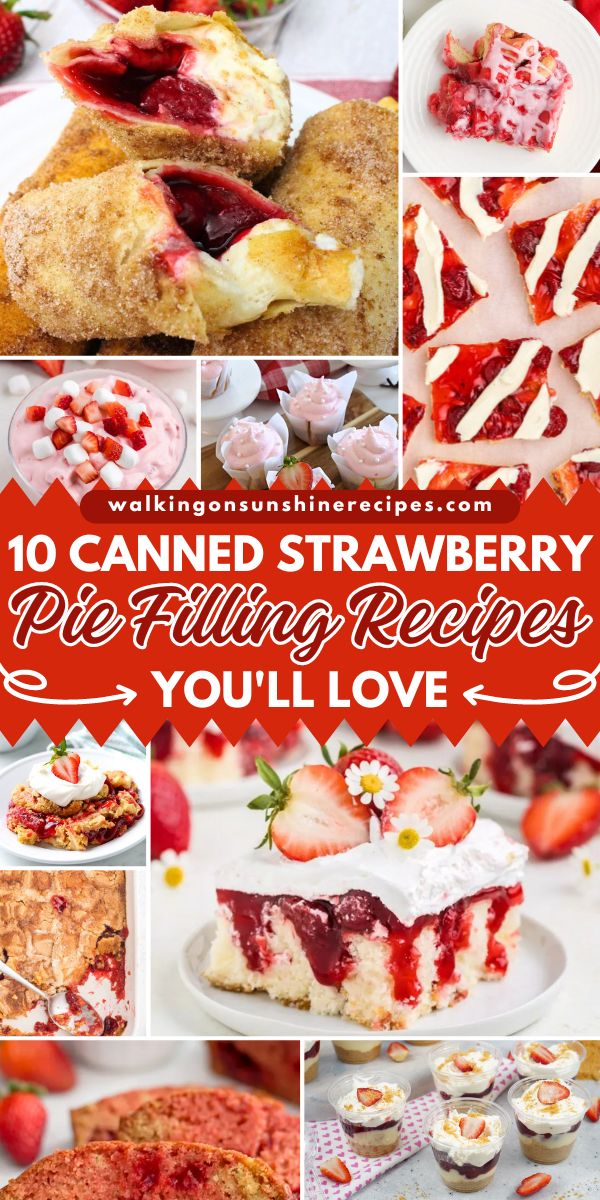 Explore a variety of enticing recipes that showcase the versatility and convenience of canned strawberry pie filling. From decadent desserts to quick and easy treats, discover delicious ways to enhance your baking with these flavorful recipes. Strawberry Pie Filling Uses, Things To Make With Strawberry Pie Filling, Desserts Using Canned Strawberry Pie Filling, Strawberry Filling Recipe Desserts, What Can I Make With Strawberry Pie Filling, Can Strawberry Desserts, Recipe Using Strawberry Pie Filling, Strawberry Bars With Pie Filling, Desserts Using Strawberry Pie Filling