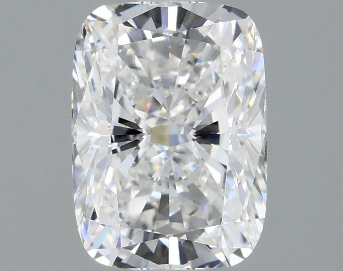 a cushion cut diamond on a gray background