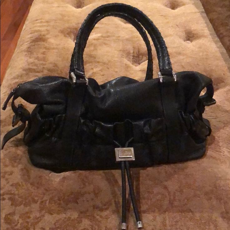 Very Good Condition Designer Black Hobo Bag For The Office, Designer Black Hobo Bag With Double Handle, Black Hobo Bag With Silver-tone Hardware And Double Handle, Black Satchel With Silver-tone Hardware And Double Handle, Black Satchel With Silver-tone Hardware For Shopping, Burberry Bag, Limited Time, Bags Handbags, Burberry