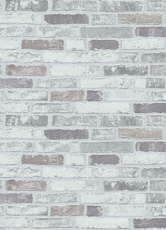 an old brick wall with some brown and white bricks on the side, as well as grey