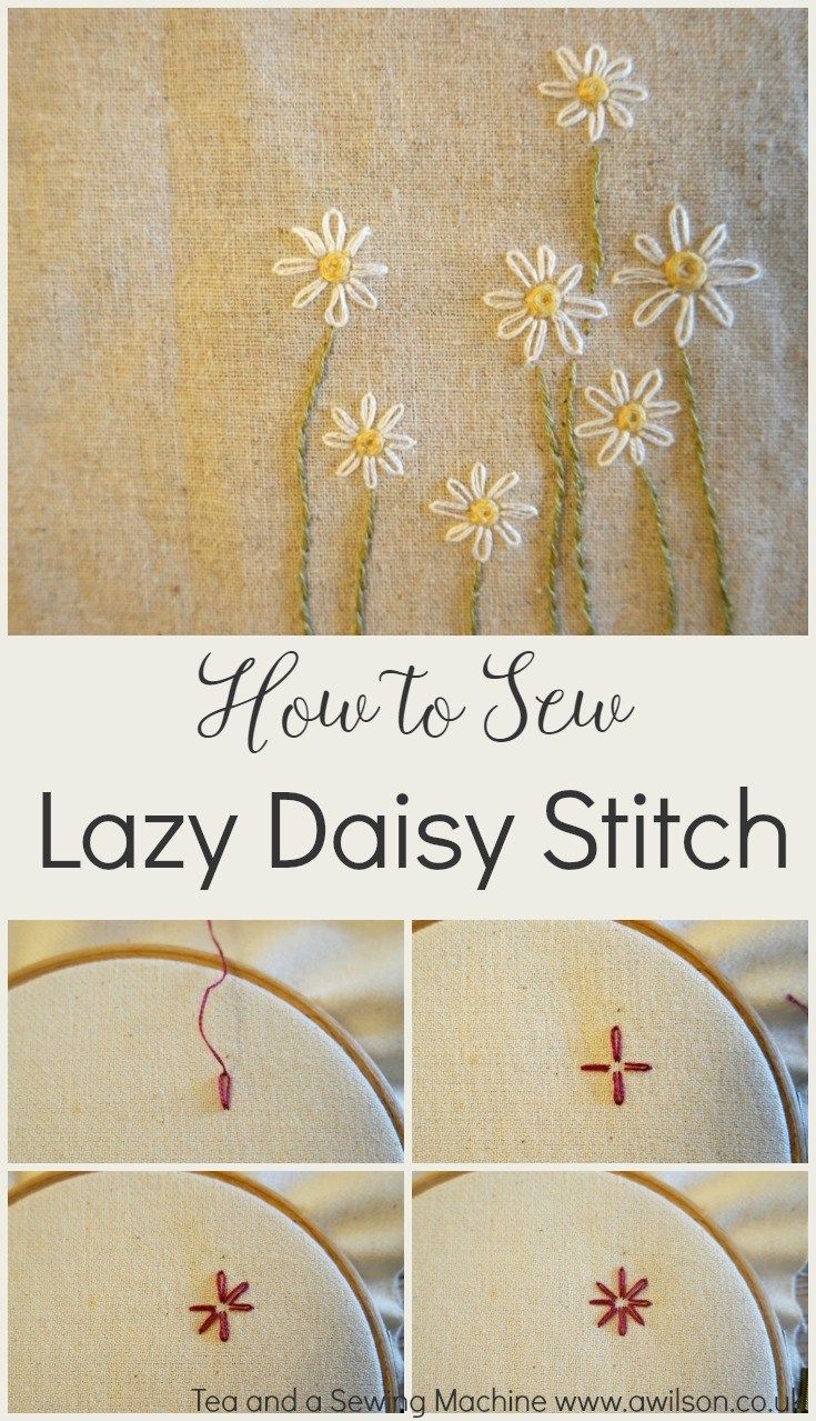 how to sew lazy daisy stitch