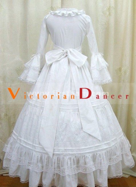 Color: white   Length: long section   Sleeve type: sleeve   Material: Cotton Gothic Victorian Dresses, Red Gothic, Historical Dresses, Victorian Gothic, Dress P, Sleeve Type, Stand Collar, Black Cotton, Dresses Online