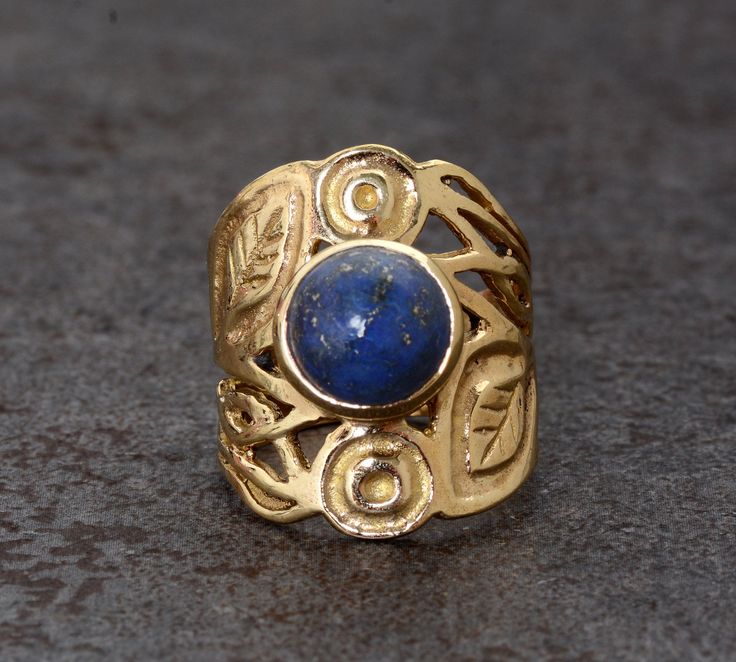 SIZE :- All Size Are Available. US1 TO US16, If Your Size Not Listed Feel Free to Contact us METAL :- Brass STONE;- Lapis Lazuli Ring can be customized on request and gemstone can be made to any gemstone you want. Same Design Ring Are Upload With Any Gemstone. Please Visit Our Shop to View Complete Collection. If You Need Faster Shipping, Please Contact us Please Make Sure to Include The Correct Address During Before Order. You Can return Item within 30 Days After Successful Delivery. We Offer 1 Bohemian Yellow Gold Jewelry For Anniversary, Bohemian Brass Rings For Jewelry Making, Handmade Bohemian Ring For Anniversary, Bohemian Handmade Rings For Anniversary, Handmade Adjustable Antique Rings, Antique Handmade Promise Ring, Handmade Bohemian Yellow Gold Rings, Bohemian Gold Hallmarked Jewelry, Nature-inspired Brass Jewelry For Anniversary