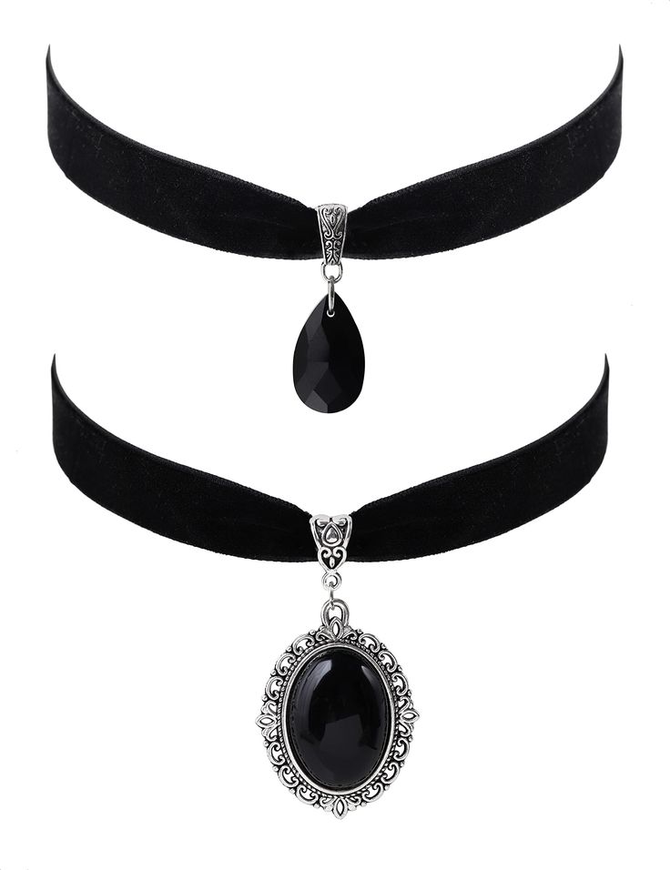 PRICES MAY VARY. SET 2 PIECE GOTHIC BLACK STEAMPUNK VELVET CHOKER NECKLACES: The Victorian Choker Necklace Design Is Nice And Unique, Goes Well With Any Other Accessories, Show Your Personality Every Moment MATERIALS: Zinc Alloy and soft lace so it's comfortable to wear SIZE & LENGTH: The chain is 12.6 inches, extender chain 3 inches. PERFECT GOTH JEWELRY GIFT: Perfect Gifts on birthday, party, Halloween,New Year, Valentine's Day, Mother's Day, Thanksgiving Day, Christmas, Anniversary, Wedding, Goth Gifts For Her, Black Gothic Choker, Cameo Choker Necklace, Red Choker Necklace, Victorian Choker Necklace, Victorian Choker, Black Steampunk, Goth Vintage, Goth Choker