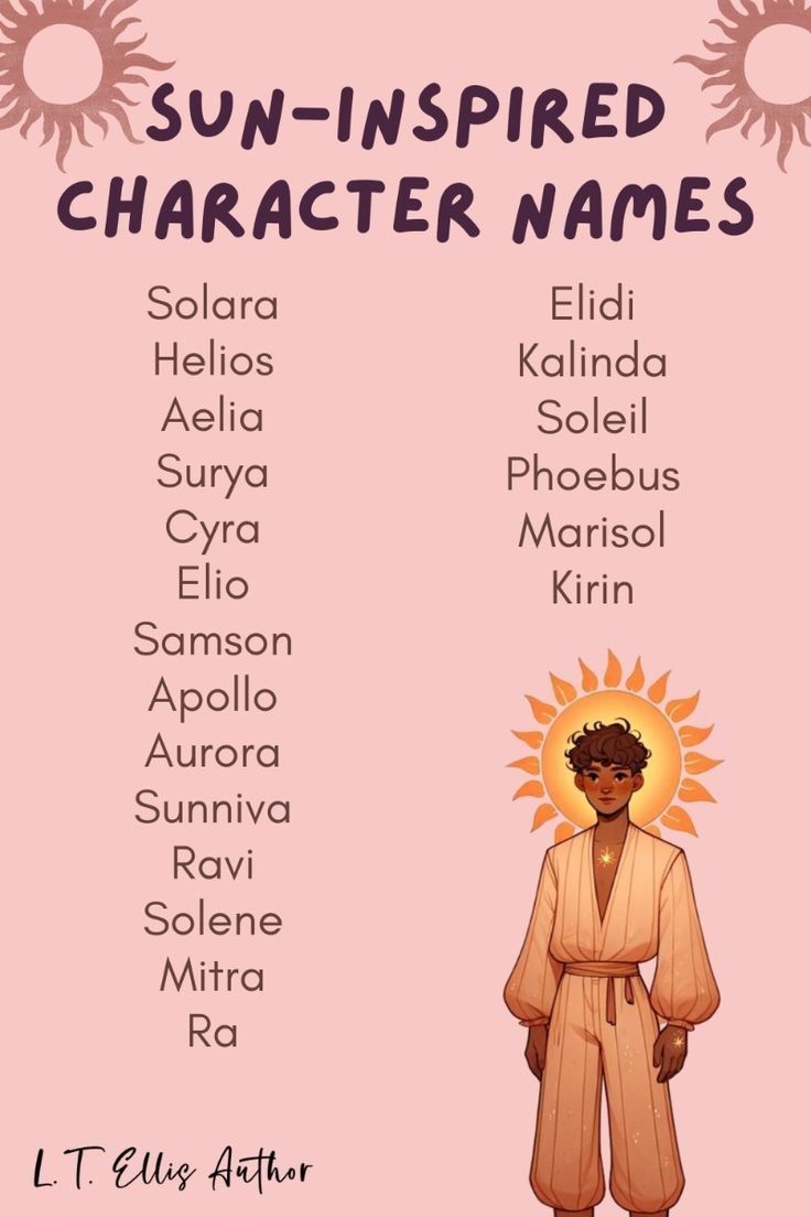 the sun - inspired character names for children