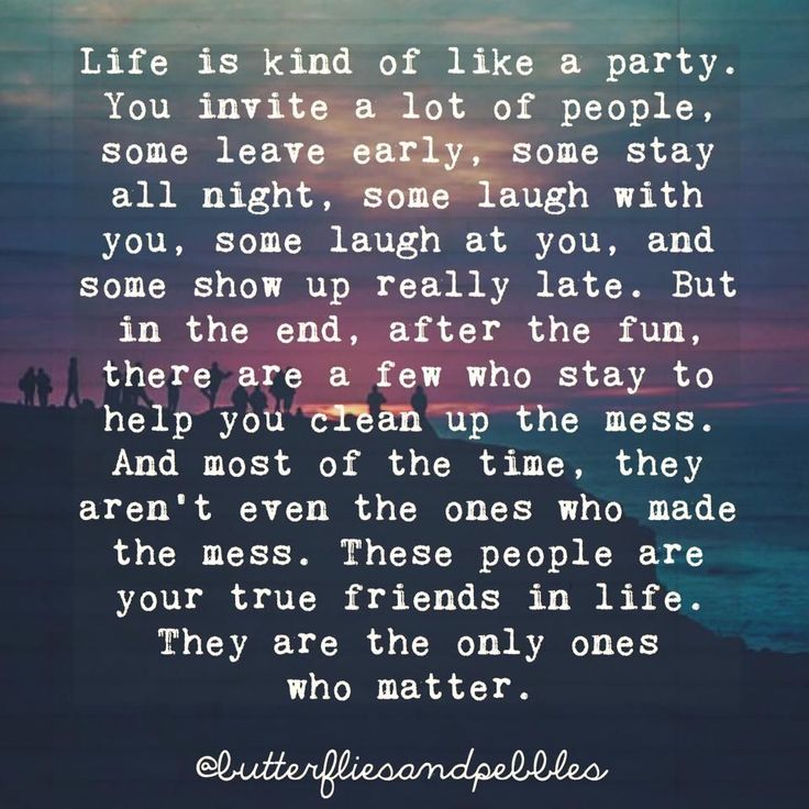 a quote that says life is kind of like a party