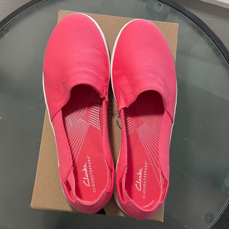 Size 12w Color Coral Brilliant Casual Pink Slip-on Sneakers With Round Toe, Casual Pink Flat Slip-ons, Comfortable Pink Slip-on Walking Shoes, Pink Slip-on Walking Shoes With Rubber Sole, Pink Round Toe Slip-ons, Pink Flat Slip-on Sneakers, Pink Casual Walking Shoes With Rubber Sole, Casual Pink Walking Shoes With Round Toe, Casual Pink Walking Shoes With Rubber Sole