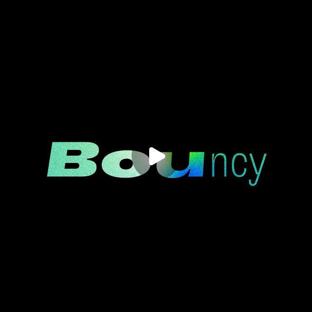 the logo for bouncy is shown in green and blue on a black background