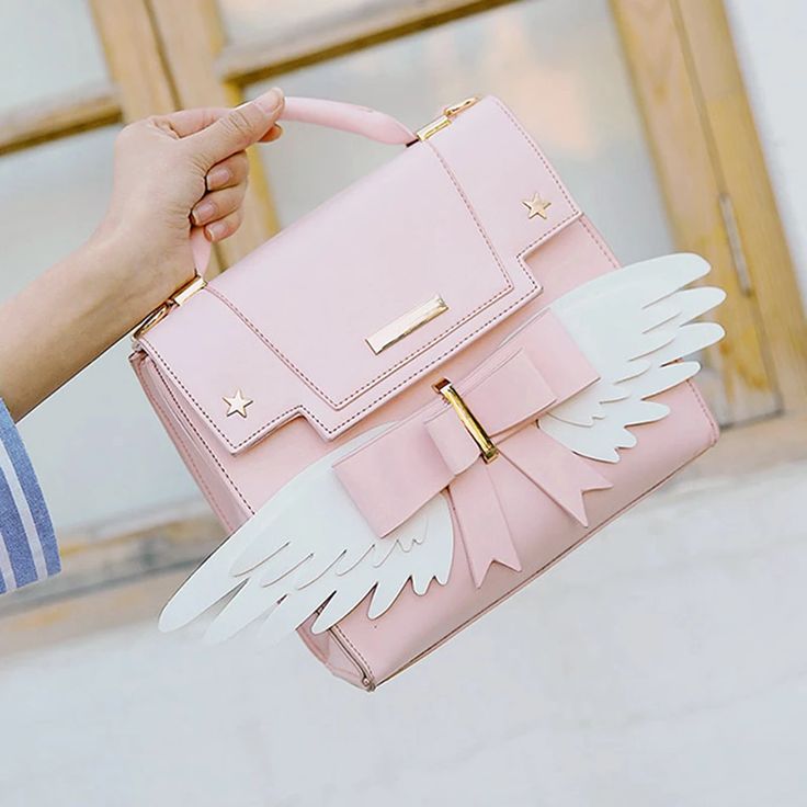 Japanese Wings Shoulder Bag SE20233 – SANRENSE Chic Pink Satchel For School, Chic Pink School Satchel, Cute Pink Leather Bag, Pink Handheld Satchel For School, Pink Satchel With Mobile Phone Bag For Daily Use, Pink Portable Shoulder Bag As Gift, Pink Handheld Satchel, Pink Top Handle School Bag, Pink School Satchel With Detachable Strap