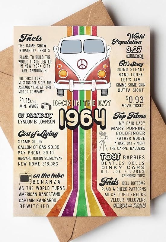 a card with an old vw bus on it