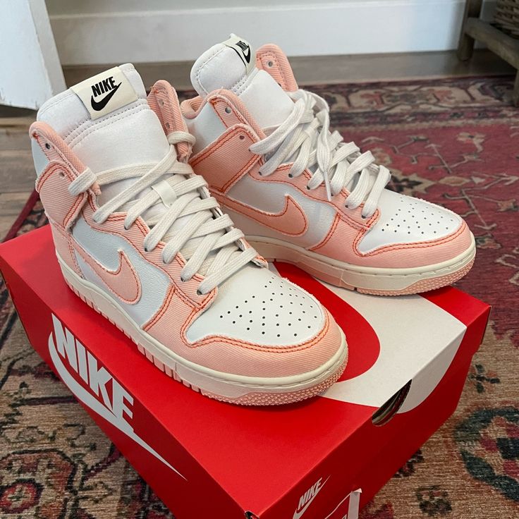 Brand New Never Worn Nike Dunk High 1985 Arctic Orange/Summit White/Orange Blaze Custom Retro Sneakers For Streetwear, Retro High-top Custom Sneakers, Retro Orange High-top Sneakers For Streetwear, Orange Lace-up High-top Sneakers With Gum Sole, Nike Retro White Custom Sneakers, Nike Retro Custom White Sneakers, Retro Nike Custom White Sneakers, Retro Orange Sneakers With Gum Sole, Spring Orange High-top Sneakers With Round Toe